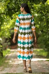 SootiSyahi 'Floral Era' Block Printed Cotton Dress