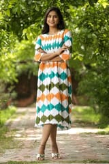 SootiSyahi 'Floral Era' Block Printed Cotton Dress