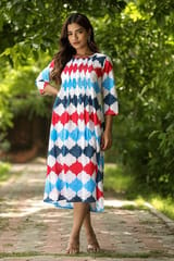 SootiSyahi 'Valley Of Flower' Block Printed Cotton Dress