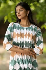 SootiSyahi 'Earthy Fall' Block Printed Cotton Dress