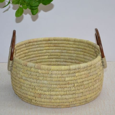Dharini Sabai & Palm Round Utility Basket Natural