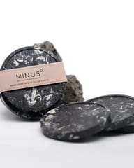 Minus Degre - Handcrafted Recycled Coaster I Stone Black  I set of 4