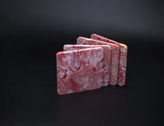 Minus Degre - Handcrafted Recycled Plastic Coaster I Poppy Red I set of 4