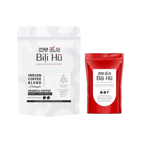 Bili Hu Indian Estate Coffee - 100% Arabica & 100% Robusta Combo