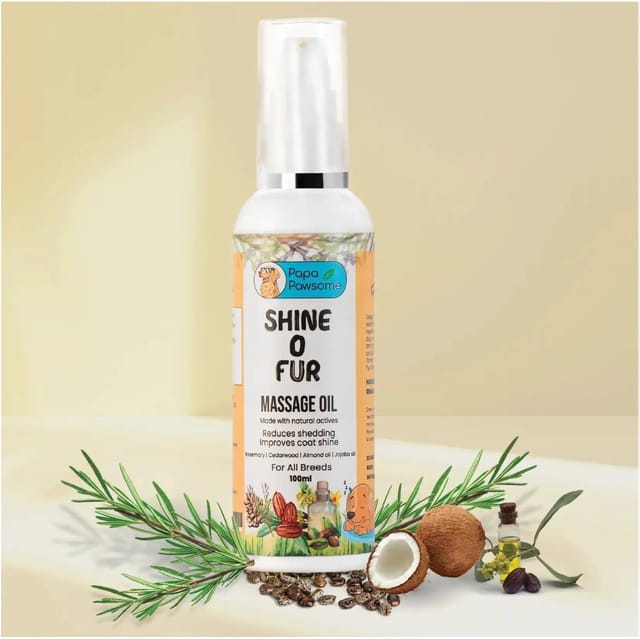 Papa Pawsome - Shine O' Fur Massage Oil for Dog, 100 ml