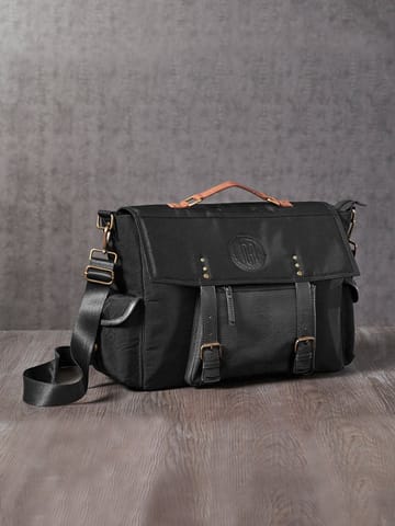 Mona B Unisex Messenger Bag for upto 14" Laptop/Mac Book/Tablet with Stylish Design: Hudson Black