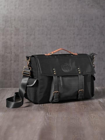 Mona B Unisex Messenger Bag for upto 14" Laptop/Mac Book/Tablet with Stylish Design: Hudson Black