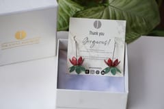 The Joyful Enamelist - Silver Enamel Lotus Earrings