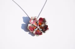 The Joyful Enamelist - Silver Melting Snow Enamel Valley of Flower Pendant