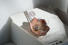 The Joyful Enamelist - Silver Sun Rays Enamel Valley of Flower Pendant
