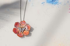 The Joyful Enamelist - Silver Sunshine Enamel Valley of Flower Pendant