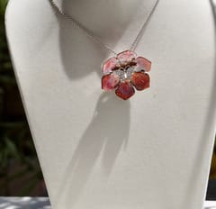 The Joyful Enamelist - Silver Sunshine Enamel Valley of Flower Pendant