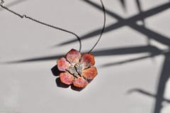 The Joyful Enamelist - Silver Sunshine Enamel Valley of Flower Pendant