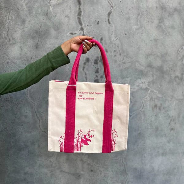White Light Elements - Mindful Tote Bag-Panda Print