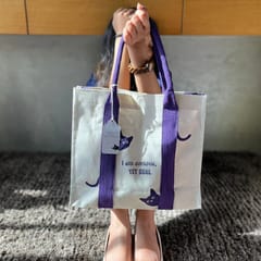 White Light Elements - Mindful Tote Bag-Cat Print