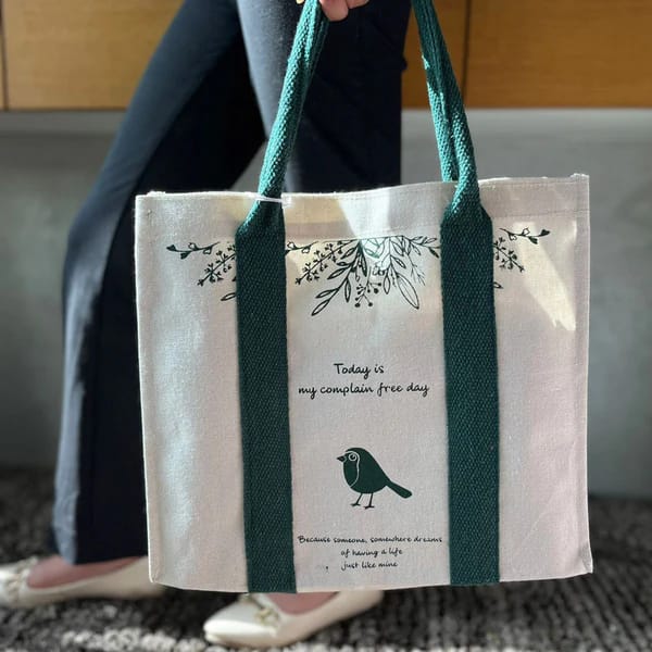 White Light Elements - Mindful Tote Bag-Bird Print