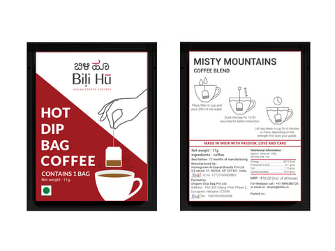 Bili Hu Coffee Hot Dip Bags (Pack of 12)
