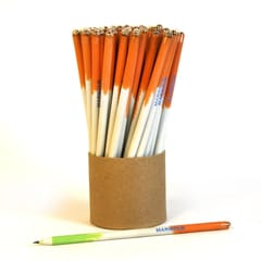 BIOQ TRI-COLOUR SEED PENCIL - NATIONAL FLAG COLOUR PENCIL RECYCLED PAPER (INDIAN FLAG COLOR PLANTABLE SEED PENCIL) PACK OF 30 PENCIL