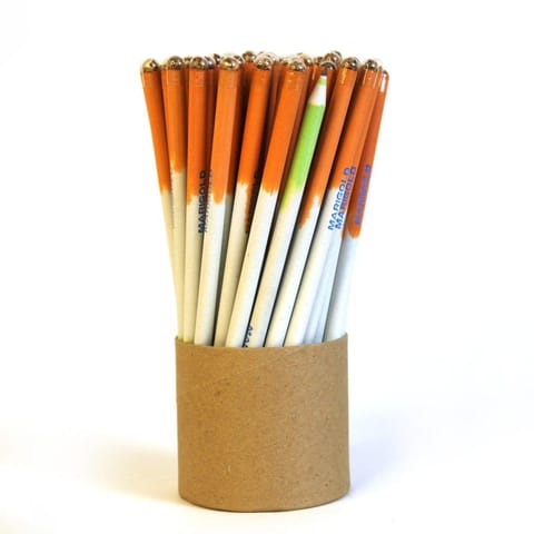BIOQ TRI-COLOUR SEED PENCIL - NATIONAL FLAG COLOUR PENCIL RECYCLED PAPER (INDIAN FLAG COLOR PLANTABLE SEED PENCIL) PACK OF 30 PENCIL