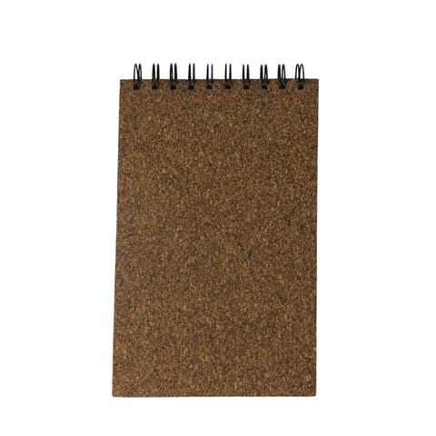 bioQ  FLEXIBLE CORK DIARY WIREO - A5:200PG - Durable Cork Material, Lays Flat Design, Waterproof Pages, Refillable and Reusable Notebook, Unique Note Taking System