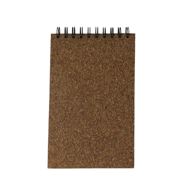 bioQ  FLEXIBLE CORK DIARY WIREO - A5:200PG - Durable Cork Material, Lays Flat Design, Waterproof Pages, Refillable and Reusable Notebook, Unique Note Taking System
