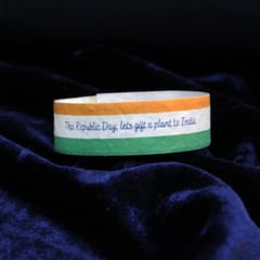 bioQ TRI-COLOUR PLANTABLE WRISTBAND indian Flag Colour WRISTBAND  MADE OF SEED Paper (indian flag color Printed Plantable WRISTBAND )  pack of 25 WRISTBAND