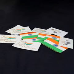 bioQ TRI-COLOUR PLANTABLE  Badge- indian Flag Colour Badge MADE OF SEED Paper (indian flag color Printed Plantable BADGE) pack of 50 BADGE