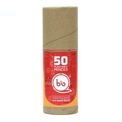 bioQ Box of 50 Plantable Seed Pencils | Eco Friendly Gift Box | Recycled Paper Bulk Packaging | Grow Plants from Pencils