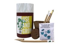 bioQ GIY Stationery Starter Kit - 4 Plantable Pen, Mini Plantable Notepad, Coco Pot & Peat, Recycled Paper Tube