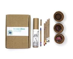 bioQ GrowSolo GIY Stationery Box - 5 Seed Pens, 2‚ Coco Pot and Peat (3 Sets), Recycled Paper, Folding Box