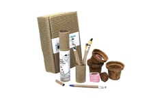 bioQ GrowSolo GIY Stationery Box - 5 Seed Pens, 2‚ Coco Pot and Peat (3 Sets), Recycled Paper, Folding Box
