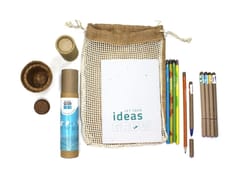 bioQ  Ecomatic GIY Plantable Stationery Jute Bag Combo - 5 Pen/Pencil Set, 1 Plantable Notepads with 2" Coco Pot & Peat