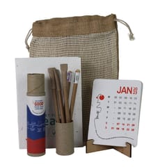 bioQ Plantable Notepad -B6:40p|Anti-Plastic Plantable Pen Set (5pc)|Plantable Calendar - Easy Packed with Jute Bag