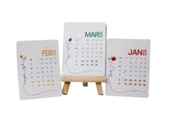 bioQ Plantable Calendar - Pro | Anti-Plastic Plantable Pen Set (5pc) | Candle (3") in paper tube | Pencil Set (5pc) with SEED PEN & SEED PENCIL
