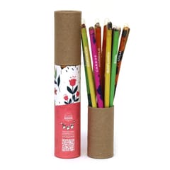 bioQ Box of 12 Plantable Seed Pencils | Eco Friendly Gift Box for Kids | Recycled Paper Packaging | Grow Plants From Pencils