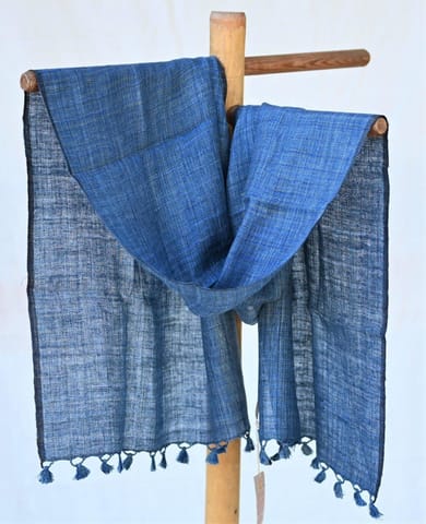 Avani-Pure Linen Handwoven Cobalt Blue Stole