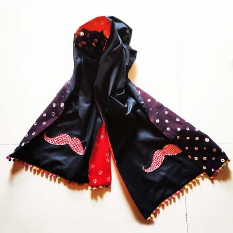 Juhi Malhotra-Black Moustache Kutch Stole