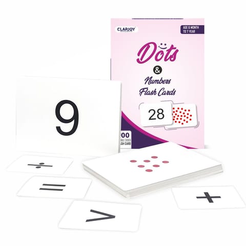 Clapjoy Fun with Dots & Numbers Flashcards for 6+ Months Babies