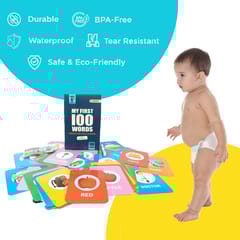 Clapjoy My First 100 Words flash cards for kids of age 1 years and Above