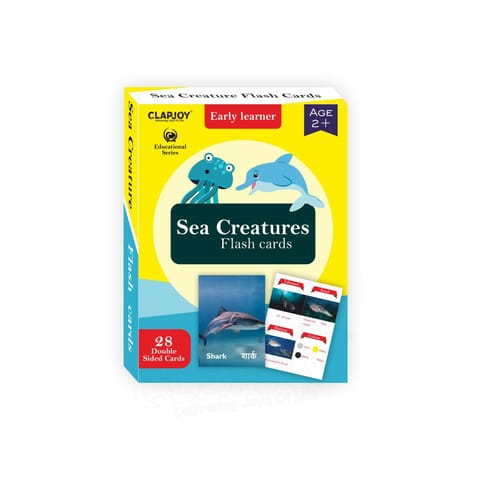 Clapjoy Sea Creature flash card for kids of age 2 years and Above