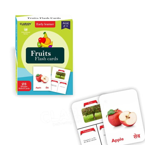 Clapjoy Fruits  flash card for kids of age 2 years and Above