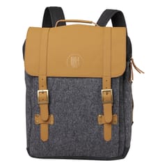 Mona B Unisex Canvas Back Pack for Office | School and College with Upto 14" Laptop/ Mac Book/ Tablet: Arctic Dark Grey