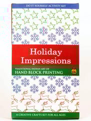 POTLI Handmade DIY Educational  Wooden Block Printing Craft Kit (Holidays) for ( 5 Years +)