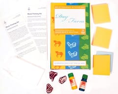 POTLI Handmade DIY Educational  Wooden Block Printing Kit (Day In The Farm) for ( 5 Years +)
