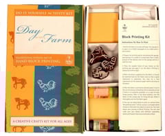 POTLI Handmade DIY Educational  Wooden Block Printing Kit (Day In The Farm) for ( 5 Years +)