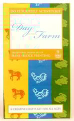 POTLI Handmade DIY Educational  Wooden Block Printing Kit (Day In The Farm) for ( 5 Years +)
