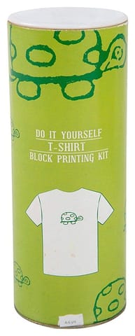 POTLI DIY Craft Kit  Block Print Your T-Shirt (Turtle) ( 4 Years - 6 Years)