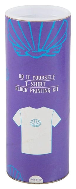 POTLI DIY Craft Kit Block Print Your T-Shirt (Shell) ( 8 years - 10 years)
