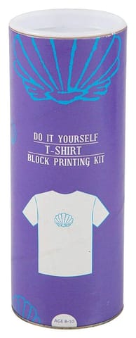 POTLI DIY Craft Kit Block Print Your T-Shirt (Shell) ( 4 Years - 6 Years)