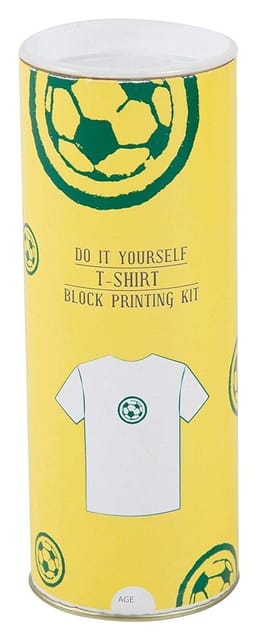 POTLI DIY Craft Kit  Block Print Your T-Shirt (Football) ( 8 years - 10 years)